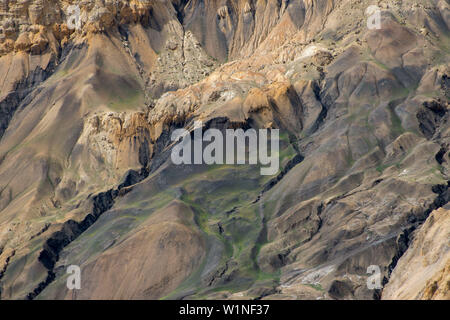 Formen und Farben typisch für das Hochtal, hohen Wüste von Mustang, Nepal, Himalaya, Asien Stockfoto