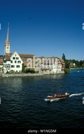 Blick auf Stein am Rhein, Kanton Schaffhausen, Schweiz Stockfoto