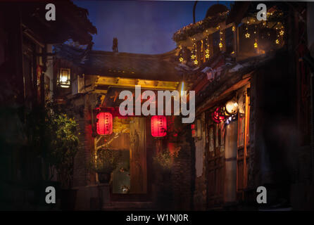 Lijiang Altstadt bei Nacht Zeit, China Stockfoto