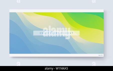 Genießen Sie jeden Augenblick. Welle der Ozean auf dem Sandstrand. Natur Hintergrund. Moderne Screen Design für mobile App und Web. Sommer Vector Illustration. Stock Vektor