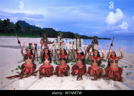 Orama Tanzgruppe, Rarotonga-Cook-Inseln Stockfoto