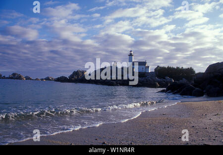 PHARE de Pontusval, Bretagne, Frankreich Stockfoto