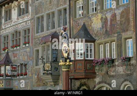 Historische Häuser in Stein bin Rhein, Schweiz Stockfoto