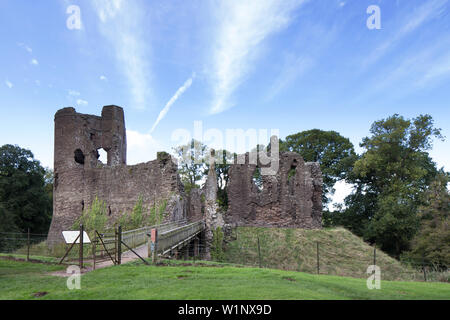 Grosmont Castle, eines der normannischen „drei Burgen von Gwent“, um das Grenzland zwischen England und Wales zu kontrollieren. Stockfoto