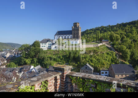 Kirche St. Martin in Oberwesel am Rhein, Oberes Mittelrheintal, Rheinland-Pfalz, Deutschland, Europa Stockfoto