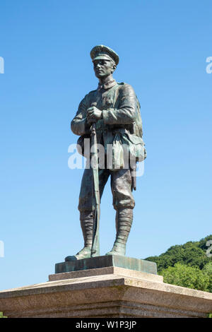 Ironbridge Shropshire Ironbridge war Memorial Soldat Statue ironbridge Gorge Eisenbrücke Shropshire england GB GB GB GB GB europa Stockfoto