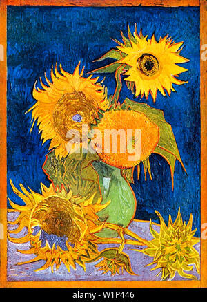 Vincent Van Gogh, Sonnenblumen. Sechs Sonnenblumen, Stillleben-Gemälde, 1888 Stockfoto