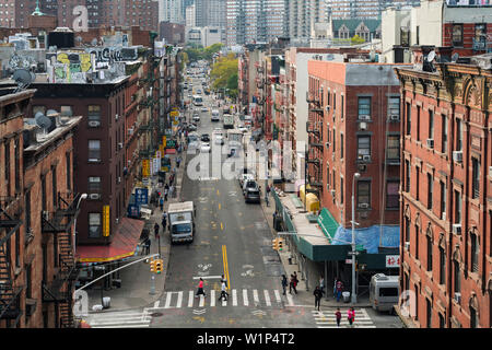 Henry Street von der Manhattan Bridge, Manhattan, New York City, New York, USA Stockfoto