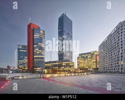 Andromeda Tower, Meliá Tower, Bruno Kreisky Park, 22. Donau, Stadt, Wien, Österreich Stockfoto