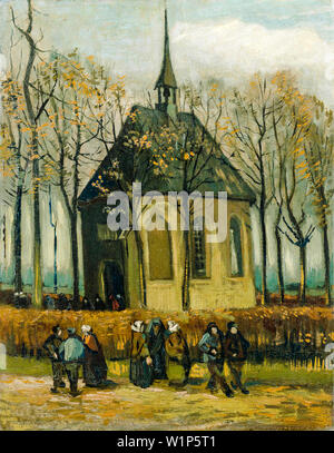 Vincent Van Gogh, Gemeinde Verlassen der Reformierten Kirche in Nuenen, Malerei, 1884. Stockfoto