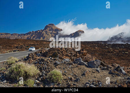 Nebel sammeln in den Parque Nacional del Teide, Las Canadas, Naturerbe der Welt, Teneriffa, Kanarische Inseln, Islas Canarias, Spanien, Europa Stockfoto