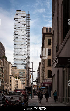 Herzog & de Meuron, 56 Leonard jenga Tower, Manhattan, New York City, New York City, Vereinigte Staaten von Amerika, USA, Nordamerika Stockfoto