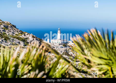 Leuchtturm, Cap Formentor, Tramuntana-gebirge, Mallorca, Balearen, Spanien Stockfoto