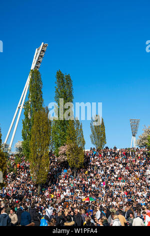 Öffnen Sie Stage Karaoke, Mauerpark, Prenzlauer Berg, Berlin, Deutschland Stockfoto