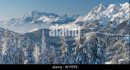 Blick Vom Kollmannsegg bewegende Steinernes Meer, Leoganger Steinberge, Pinzgau, Salzburg, Österreich Stockfoto