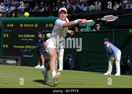 London, Großbritannien. 3. Juli 2019. Die Wimbledon Championships 2019. Kyle Edmund, Großbritannien, 2019 Credit: Allstar Bildarchiv/Alamy leben Nachrichten Stockfoto