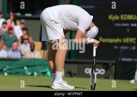 London, Großbritannien. 3. Juli 2019. Die Wimbledon Championships 2019. Kyle Edmund, Großbritannien, 2019 Credit: Allstar Bildarchiv/Alamy leben Nachrichten Stockfoto