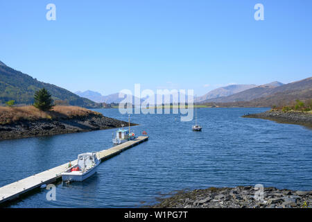 Blick auf Loch Leven von Ballachulish in der Nähe von Glencoe in Nordirland Schottland Stockfoto