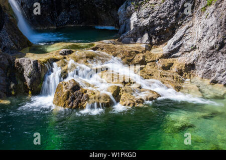 Wasserfall Stuibenfälle, Jumping Jack, Reutte, Lechtal, Tirol, Österreich, Europa Stockfoto