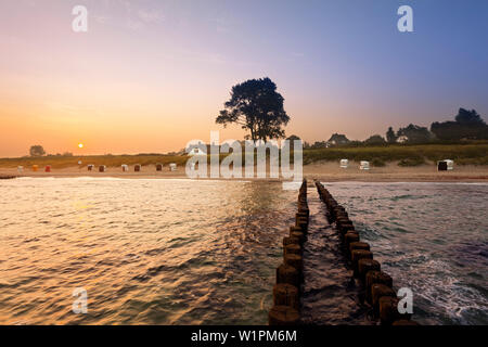 Wellenbrecher in der Nähe von Ahrenshoop, Fischland, Mecklenburg-Vorpommern, Deutschland Stockfoto