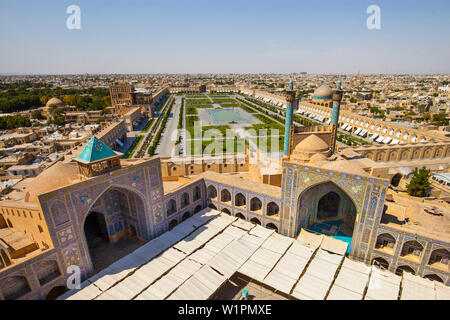 Blick über Naqsh-e Jahan Square, Esfahan, Iran, Asien Stockfoto