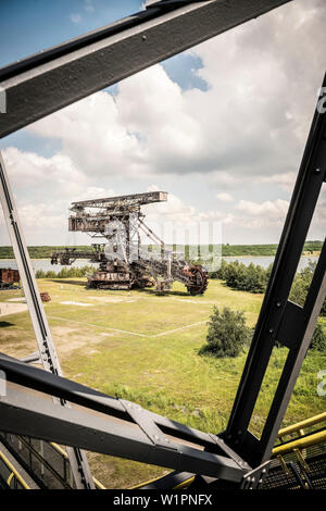 Schaufelradbagger "Big Wheel" in Ferropolis - Stadt aus Eisen, Dessau, Sachsen-Anhalt, Europäische Route der Industriekultur Stockfoto