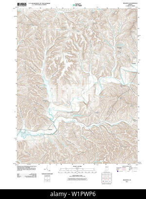 USGS TOPO Karte Indiana in Belmont 20111012 TM Wiederherstellung Stockfoto