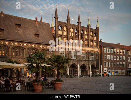 UNESCO-Welterbe Hansestadt Lübeck, Historisches Rathaus, Schleswig-Holstein, Deutschland Stockfoto