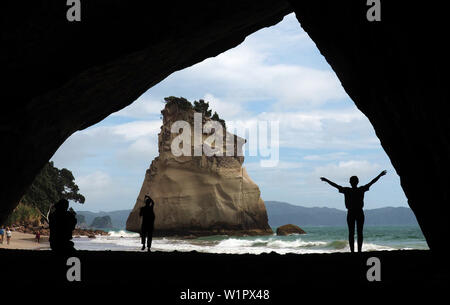 Im Cathedral Cove, Halbinsel Coromandel, North Island, Neuseeland Stockfoto