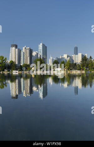 Alte Donau, Donaustadt, Kaisermühlen, 22. Bezirk Donaustadt, Wien, Österreich Stockfoto