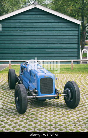 1934 Frazer Nash Norris spezielle Rennwagen im Bicester Heritage Center super Jagtfall. Bicester, Oxfordshire, England. Vintage Filter angewendet Stockfoto