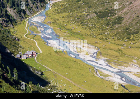 Sulzenau Sulzenaualm, Tal, Wilde Wasser Weg, Stubaital, Stubaital, Tirol, Österreich, Europa Stockfoto