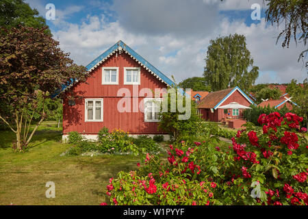 Typische Holz- Haus in Nida, Kurische Nehrung, Litauen Stockfoto