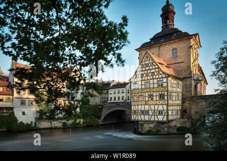 UNESCO World Herritage Bamberg Altstadt, dem alten Rathaus, Bamberg, Franken, Bayern, Deutschland Stockfoto