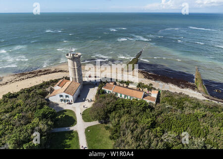 Phare des Baleines, Leuchtturm, Ile de Re, Nouvelle-Aquitaine, Französisch westcoast, Frankreich Stockfoto