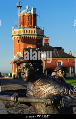 Port mit Skulptur in Helsingborg, Südschweden, Skane, Südschweden, Schweden Stockfoto