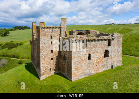 Ansicht von Crichton Castle in Midlothian, Schottland, Großbritannien Stockfoto