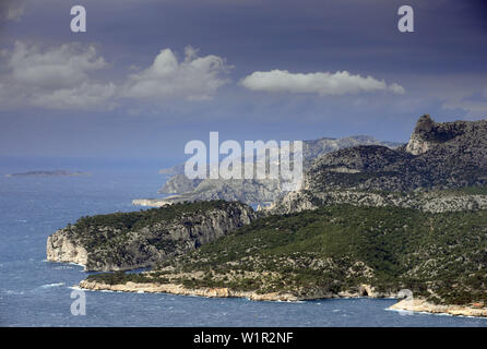 Blick auf die Calanques in der Nähe von Marseille, Provence, Frankreich Stockfoto