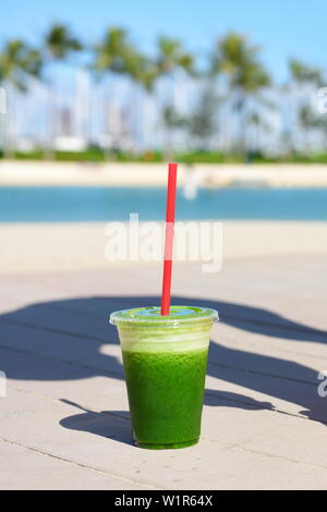 Grüne Spinat Gemüse Smoothie von Blattgemüse. Gesunde Ernährung, Gesundheit, detox Lifestyle-konzept reinigen. Stockfoto