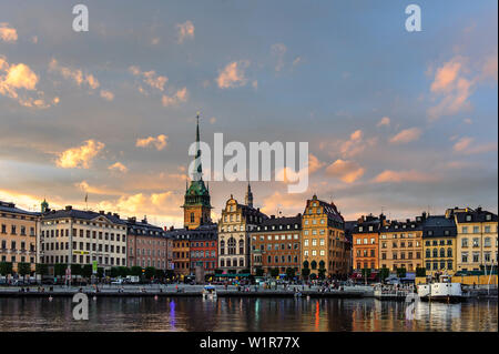 Blick von Soedermalm auf Altstadt Gamla Stan, Stockholm, Schweden Stockfoto