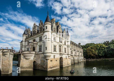 Schloss Chenonceau auf dem Cher, Château de Chenonceau, Amboise, Indre-et-Loire, Region Centre, Frankreich Stockfoto