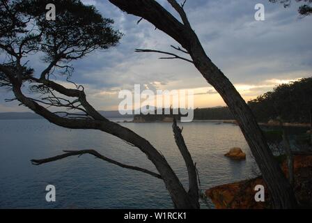 Sonnenuntergang im Eden, New South Wales, Australien Stockfoto