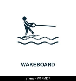 Wakeboard Vektor icon Abbildung. Kreative Zeichen aus Ikonen Sammlung. Gefüllte flache Wakeboard Symbol für Computer und Handy. Symbol, Logo Vektor Grafik Stock Vektor