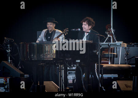 Roskilde, Dänemark. 03 Juli, 2019. Roskilde, Dänemark. Juli 03rd, 2019. Der amerikanische Sänger und Songwriter Bob Dylan führt während der dänischen Musik Festival Roskilde Festival 2019. (Foto: Gonzales Foto/Alamy leben Nachrichten Stockfoto