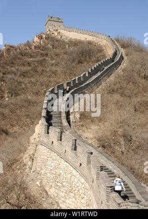 Die Große Mauer in China. Einen malerischen Blick auf den Abschnitt der Großen Mauer bei Juyongguan. Chinesische Mauer in der Nähe von Beijing. Die große Mauer von China Juyongguan Stockfoto