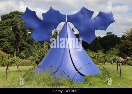 'Genghis Khan' (Phillip King, 1963/2015, Stahl), Skulptur in Wisley 2019, RHS Garden Wisley, Woking, Surrey, England, Großbritannien, Großbritannien, Europa Stockfoto