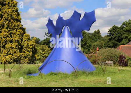 'Genghis Khan' (Phillip King, 1963/2015, Stahl), Skulptur in Wisley 2019, RHS Garden Wisley, Woking, Surrey, England, Großbritannien, Großbritannien, Europa Stockfoto