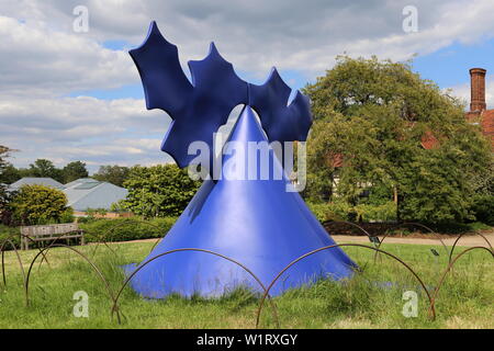 'Genghis Khan' (Phillip King, 1963/2015, Stahl), Skulptur in Wisley 2019, RHS Garden Wisley, Woking, Surrey, England, Großbritannien, Großbritannien, Europa Stockfoto