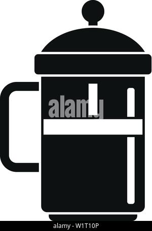 Kaffee drücken Sie die Taste Symbol. Einfache Abbildung von Kaffee drücken Sie die Vektor Symbol für Web Design auf weißem Hintergrund Stock Vektor