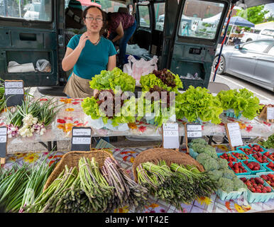 Fort Smith, Arkansas - auf Verkauf zu einem Downtown Farmers Market produzieren. Stockfoto